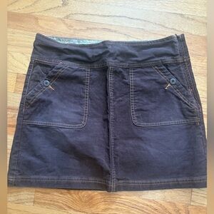 Prana Dark Brown Corduroy Skirt